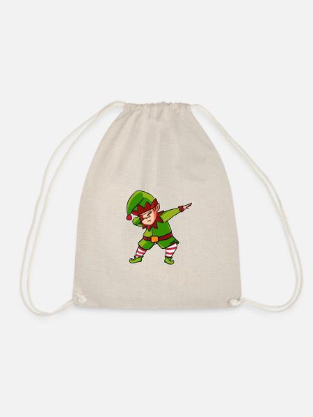 Weihnachten Elfe dabbing Wichtel Kinder Geschenk - Turnbeutel - Natur
