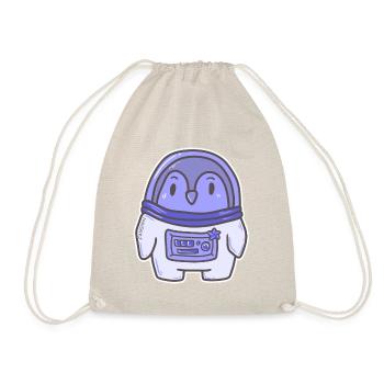 Penguin astronaut space travel space kid gift - Drawstring Bag - nature - Front