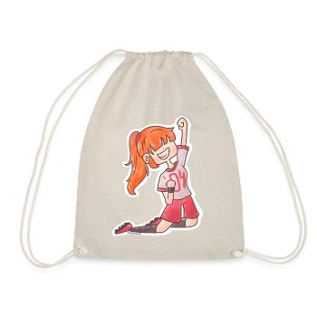 Soccer girl goal success winner team gift - Drawstring Bag - nature - Front