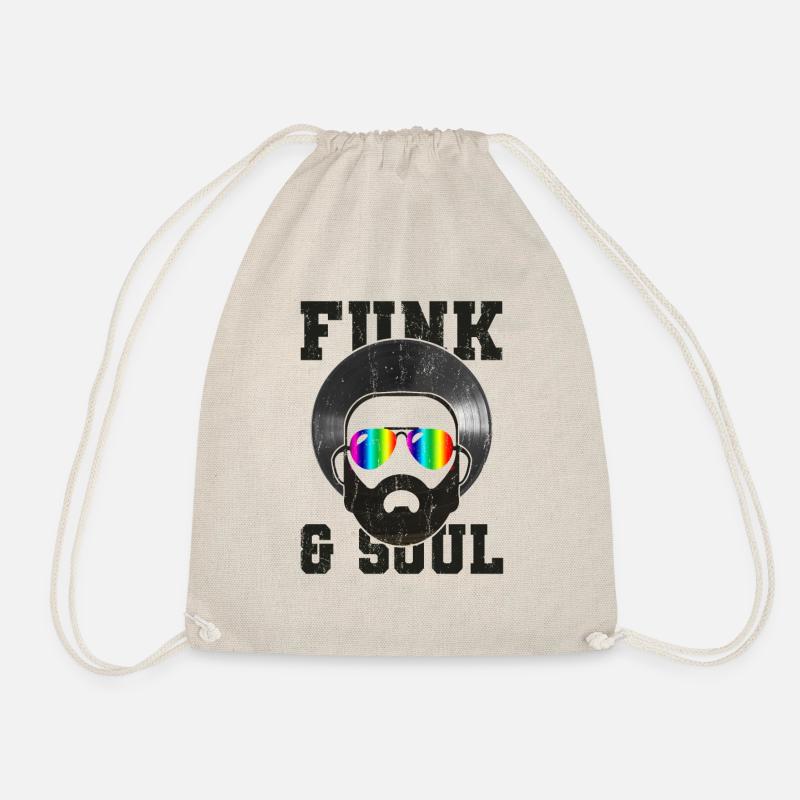 Funk and Soul Afro Schallplatte Cool Retro - Turnbeutel - Natur