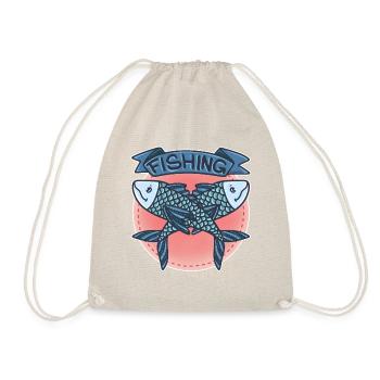 Fishing Fish Lake River Pond Fin Bait Gift - Drawstring Bag - nature - Front