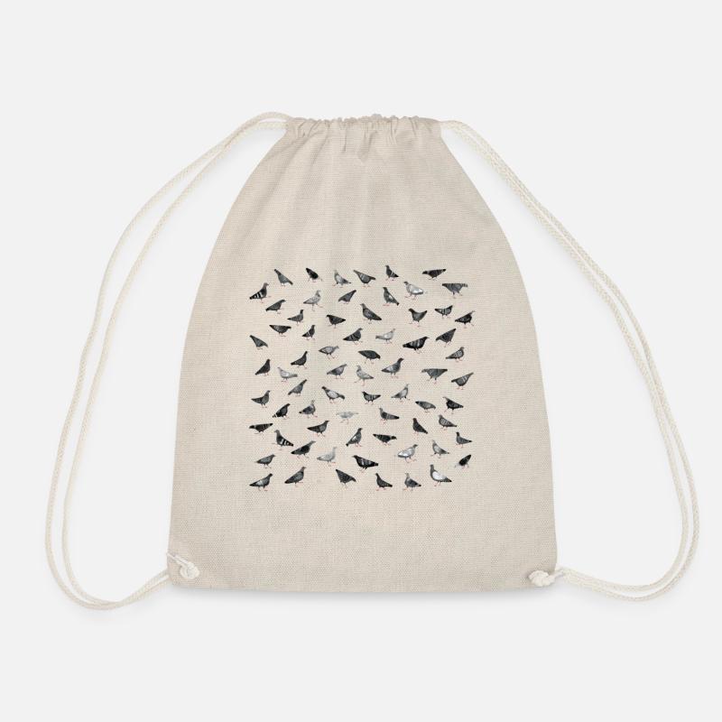 Pigeons Doing Pigeon Things - Drawstring Bag - nature
