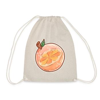 Orange Apfelsine Zitrus Frucht Obst vegan lecker - Turnbeutel - Natur - Vorne