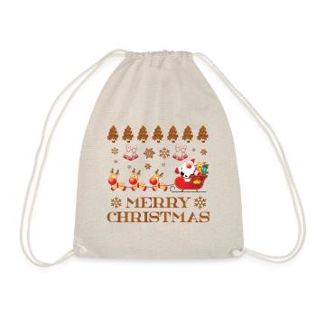 Christmas saying Funny Christmas - Drawstring Bag - nature - Front