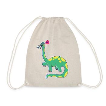 Dinosaur is in a bad mood - Drawstring Bag - nature - Front