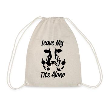 Vegan vegan vegan cow udder - Drawstring Bag - nature - Front