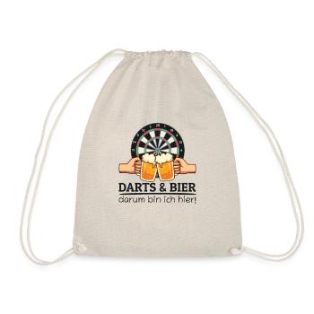 Darts Und Bier Darum Bin Ich Hier Dart Sprüche - Turnbeutel - Natur - Vorne
