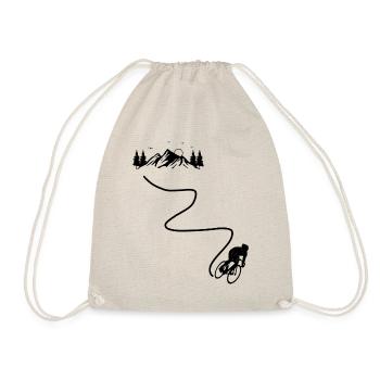 Cycling Cycling Cycling Mountains - Drawstring Bag - nature - Front