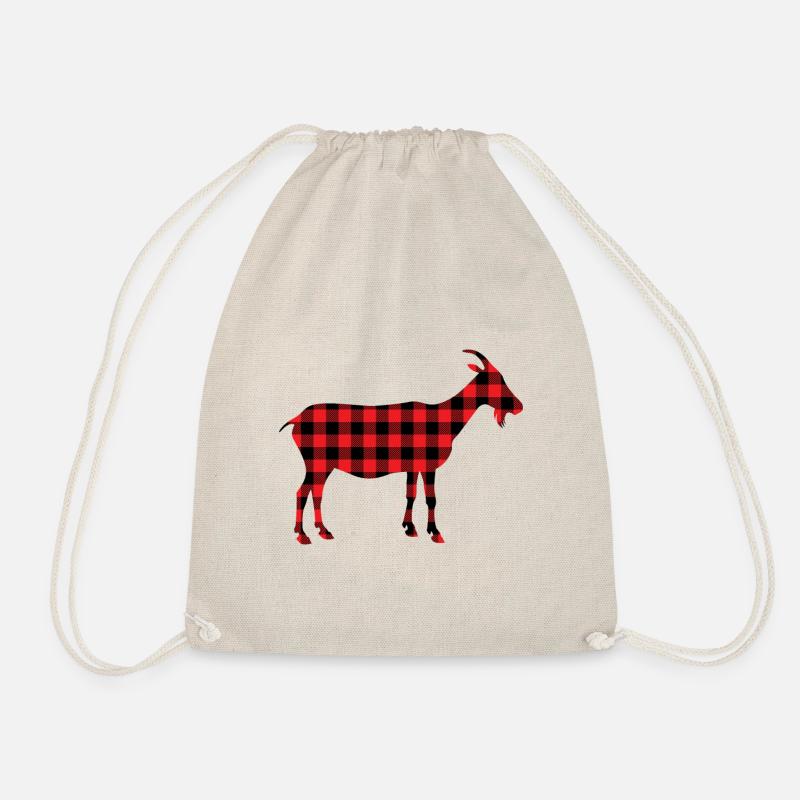 Ziege Ziegenbock Muster Plaid - Turnbeutel - Natur