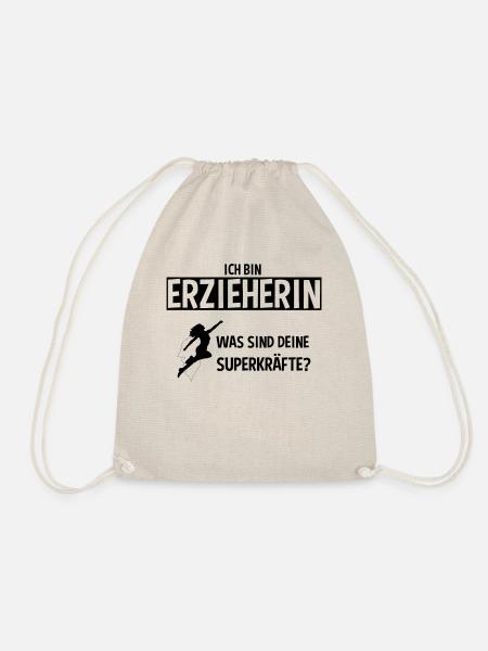 Die Erzieherin Mit Superkräften - Turnbeutel - Natur
