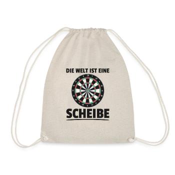 Die Welt Ist Eine Scheibe Darts Sprüche Dartboard - Turnbeutel - Natur - Vorne