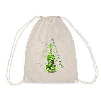 Violin Violin Players Flowers Green - Drawstring Bag - nature - Front