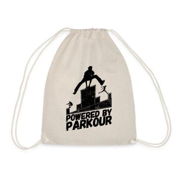 Parkour Sport Freerunning saying powered - Drawstring Bag - nature - Front