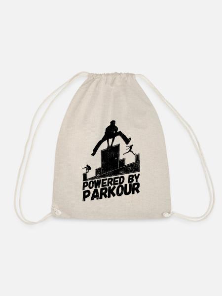Parkour Sport Freerunning Spruch Angetrieben - Turnbeutel - Natur