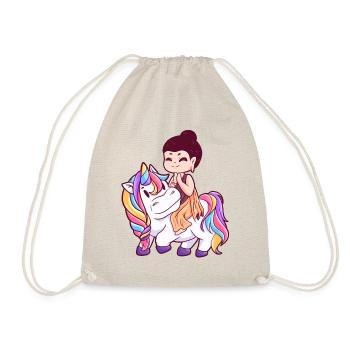 Buddha rides big colorful unicorn - Drawstring Bag - nature - Front