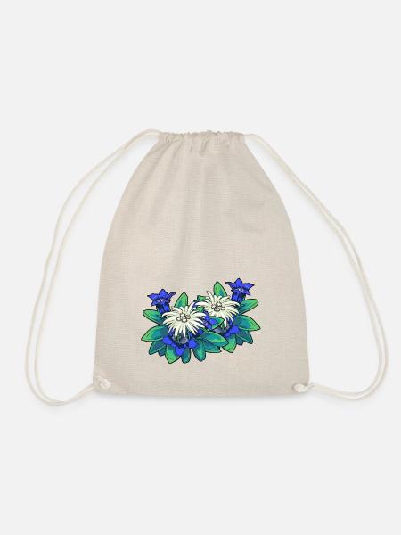 Montagnes Tirol Edelweiss gentiane nature flore plantes - Sac de sport léger - nature