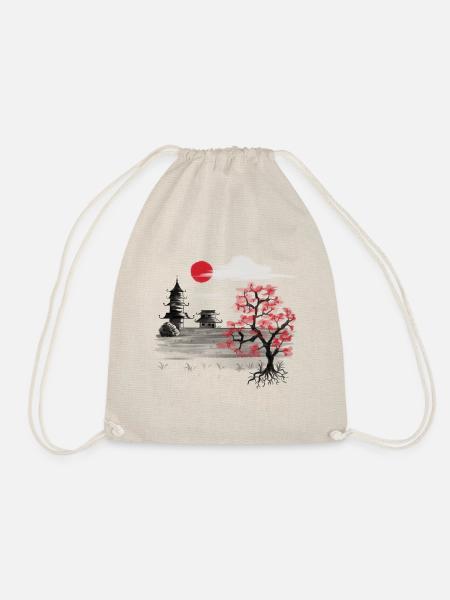 Japan Nature China Asia Cherry Blossom Asian - Drawstring Bag - nature
