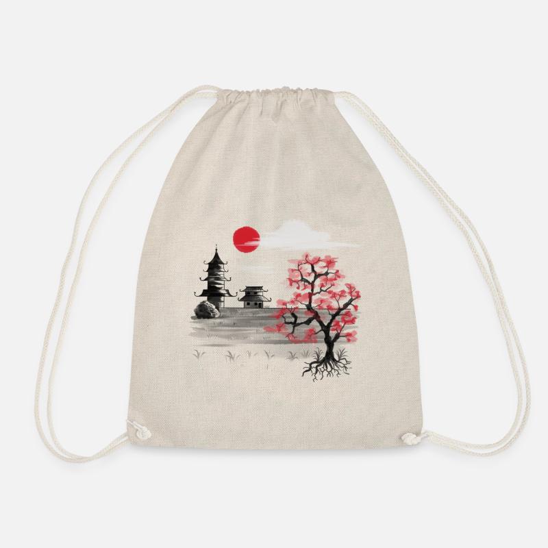 Japan Nature China Asia Cherry Blossom Asian - Drawstring Bag - nature