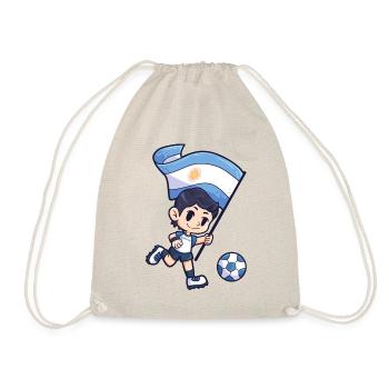 Fußball Argentinien Flagge Junge Kind - Turnbeutel - Natur - Vorne