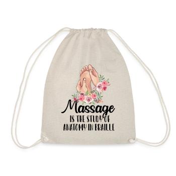 Massage Is The Study Of Anatomy In Braille - Drawstring Bag - nature - Front