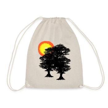 Sun trees tree forest nature ecology environment - Drawstring Bag - nature - Front