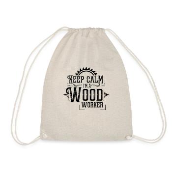 Keep calm I'm a woodworker - Drawstring Bag - nature - Front