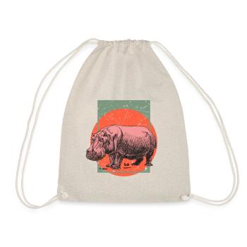 Nilpferd Happy Hippo - Turnbeutel - Natur - Vorne