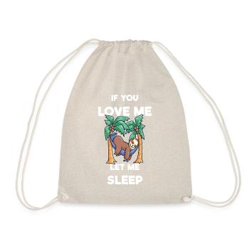 sleeping sloth love tired bed - Drawstring Bag - nature - Front