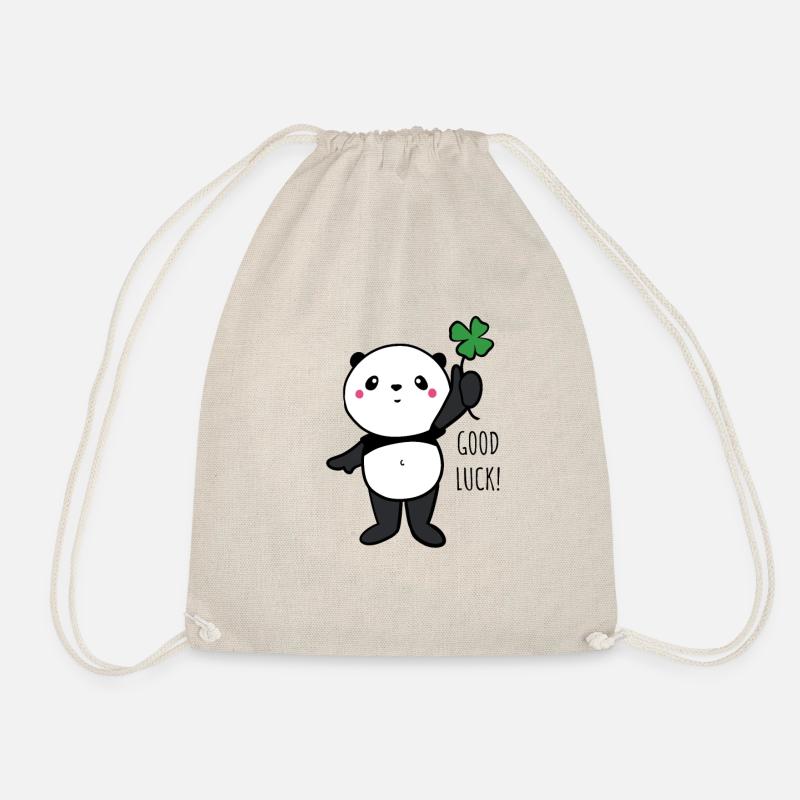 Lucky Panda - Drawstring Bag - nature