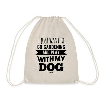 Garden Dog Gardener Pochen Saying - Drawstring Bag - nature - Front