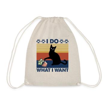 T-shirt Je fais ce que je veux chat avec plante - Sac de sport léger - nature - Devant