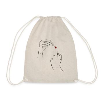 Damen Mittelfinger Stinkefinger Fick Dich Frauen - Turnbeutel - Natur - Vorne