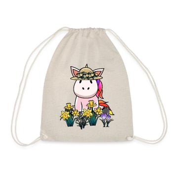 Einhorn Fabelwesen Sommer Blumen Fantasy Botanik - Turnbeutel - Natur - Vorne