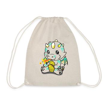 Dragon Crickets Fantasy Kids Baby Snack - Drawstring Bag - nature - Front