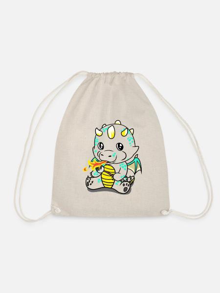 Drachen Grillen Fantasy Kinder Baby naschen - Turnbeutel - Natur