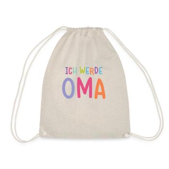 Ich werde Oma - Turnbeutel - Natur - Vorne
