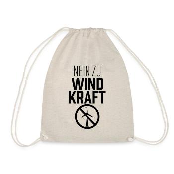 Nein zu Windkraft Gegner Windrad Windenergie - Turnbeutel - Natur - Vorne