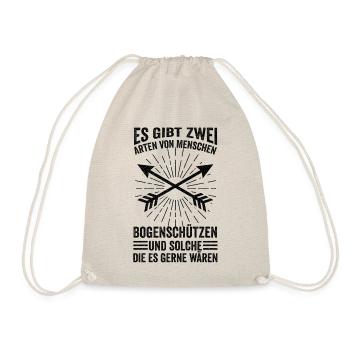 Bogenschießen Langbogen Bogenschützen Geschenkidee - Turnbeutel - Natur - Vorne