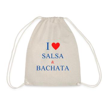 I Love Salsa and Bachata - Drawstring Bag - nature - Front