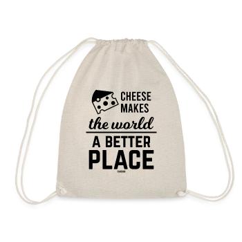 Cheese makes the world a better place - Drawstring Bag - nature - Front