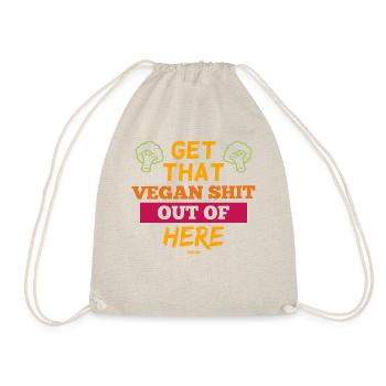 i hate vegan food - Drawstring Bag - nature - Front