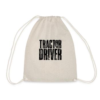 Traktor Fahrer Zugmaschine Trecker Ackerschlepper - Turnbeutel - Natur - Vorne