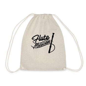 Flute musician recorder flute player flutes - Drawstring Bag - nature - Front