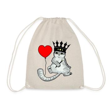 Katze Geburtstag König Herz Glückwunsch - Turnbeutel - Natur - Vorne