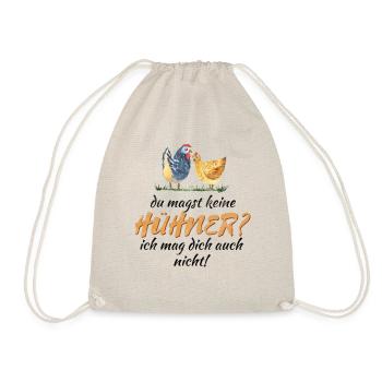 Humorvoller Huhn Spruch für Hühnerhalter Geschenk - Turnbeutel - Natur - Vorne