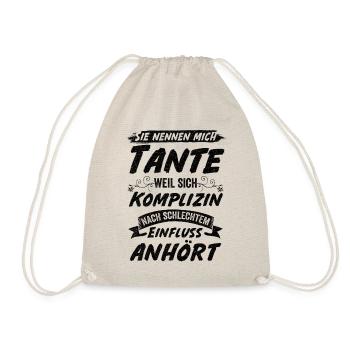 Tante Patentante Patin Lieblingstante Geschenk - Turnbeutel - Natur - Vorne