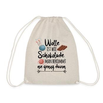 Netter Wolle Spruch für Näherinnen Geschenk - Turnbeutel - Natur - Vorne