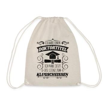 Schöner Promotion Spruch für Kommilitonen Geschenk - Turnbeutel - Natur - Vorne