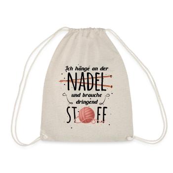 Witziger Strickwolle Spruch für Omas Geschenk - Turnbeutel - Natur - Vorne