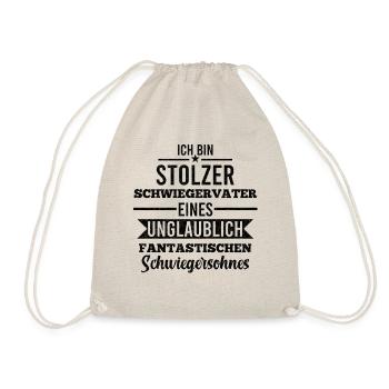 Stolzer Schwiegervater Schwiegerpapa Lustige Sprüc - Turnbeutel - Natur - Vorne